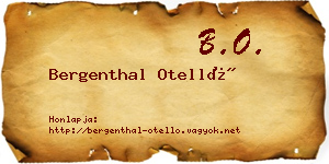 Bergenthal Otelló névjegykártya